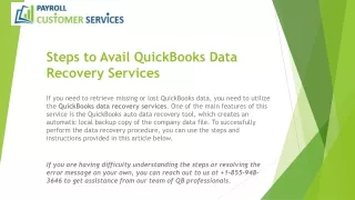 steps to avail quickbooks data recovery services
