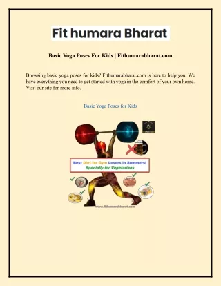 Basic Yoga Poses For Kids Fithumarabharat.com