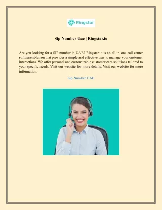 sip number uae ringstar io