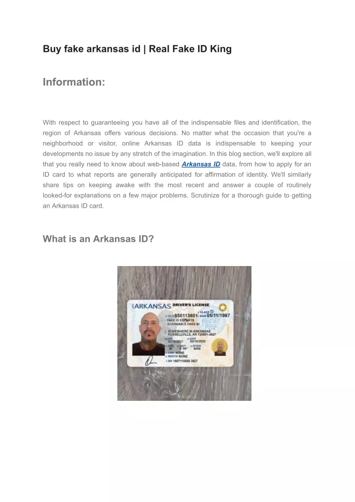 PPT - Buy fake arkansas id _ Real Fake ID King PowerPoint Presentation