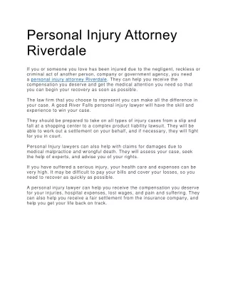 Personal Injury Attorney Riverdale