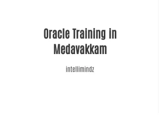 Oracle Training in Medavakkam