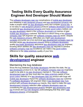testing skills every quality assurance engineer
