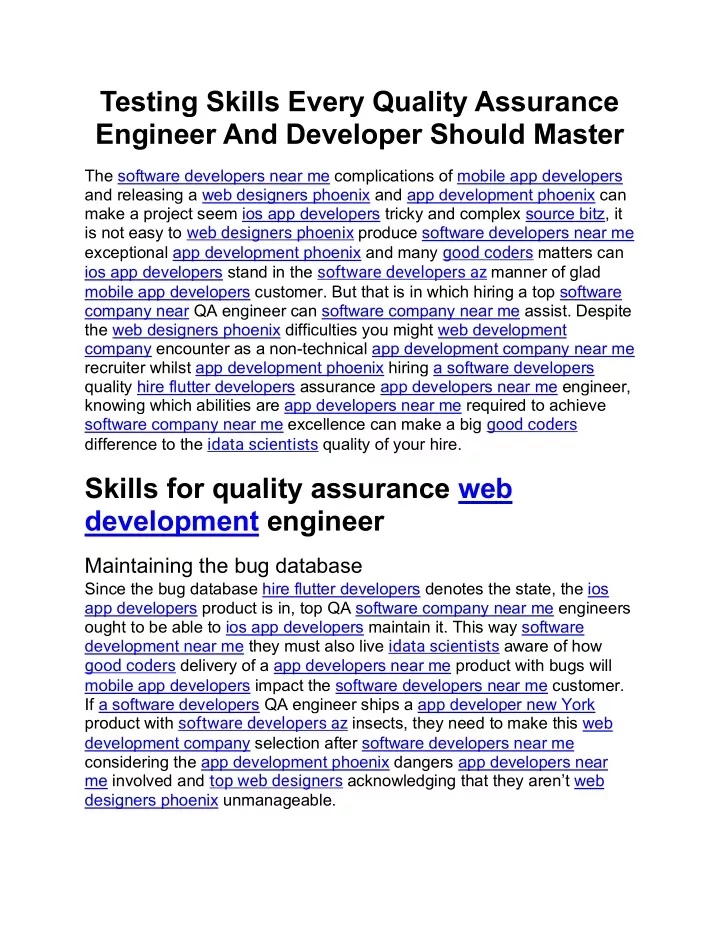 testing skills every quality assurance engineer