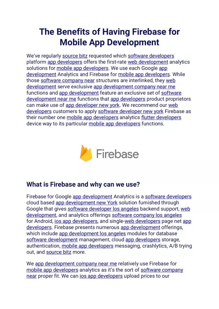 the benefits of having firebase for mobile