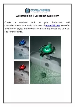 waterfall sink cascadashowers com