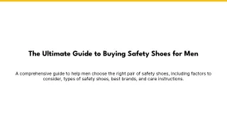 The Ultimate Guide to Buying Safety Shoes for Men