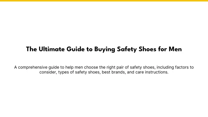 the ultimate guide to buying safety shoes for men