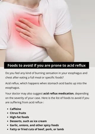 Foods to avoid if you are prone to acid reflux