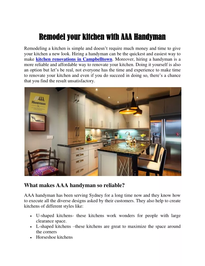 remodel your kitchen with aaa handyman remodel