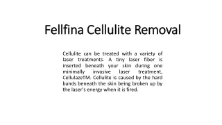 Fellfina Cellulite Removal
