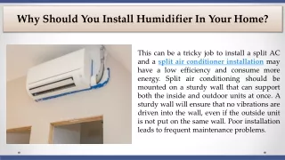 why should you install humidifier in your home