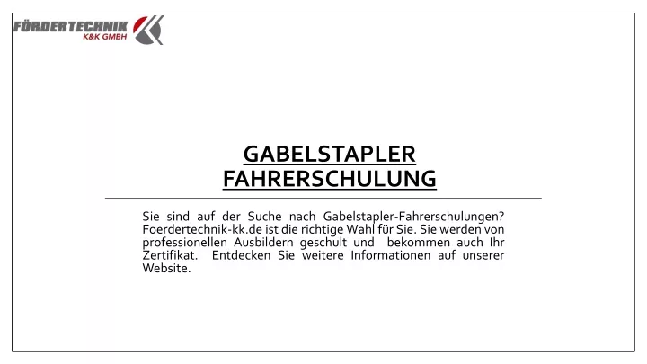 gabelstapler fahrerschulung