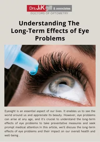 Understanding the Long-Term Effects of Eye Problems