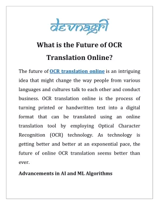 what is the future of ocr