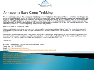 annapurna base camp trekking