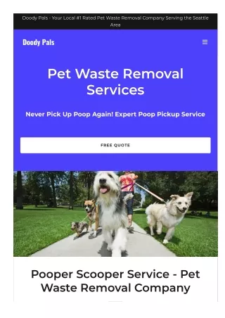 Dog Poop Pick Up Service