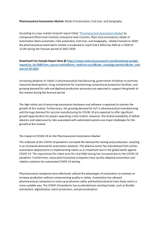 pharmaceutical automation market mode