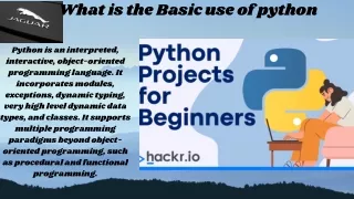 What is the Basic use of python (7)