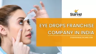 Eye drops franchise company in India | Starvid Healthcare