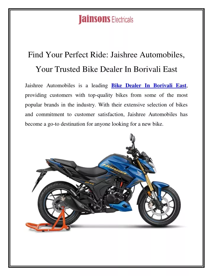 find your perfect ride jaishree automobiles