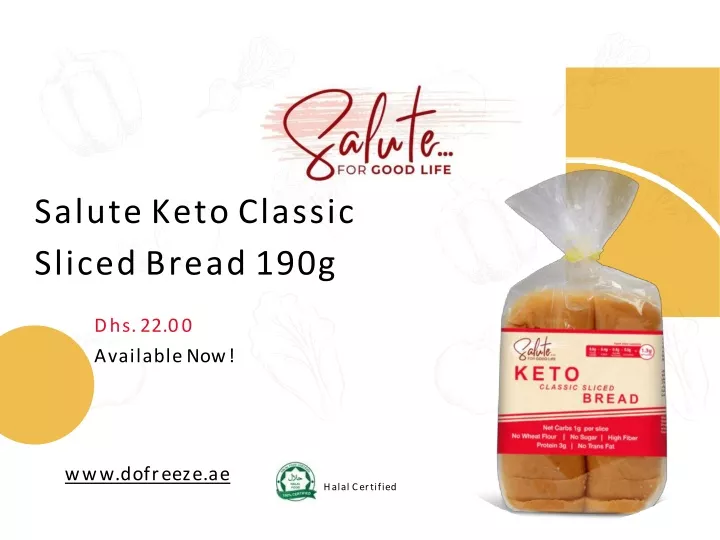 salute keto classic sliced bread 190g