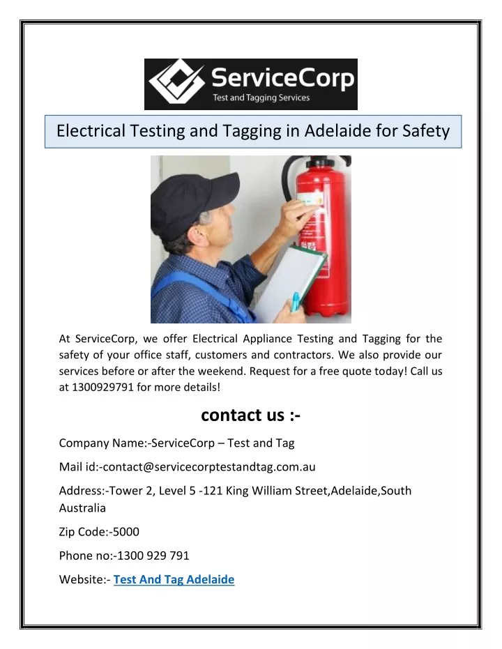 electrical testing and tagging in adelaide