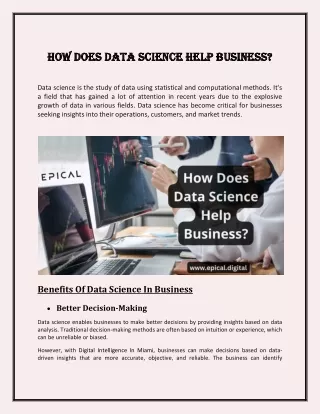 How Does Data Science Help Business?