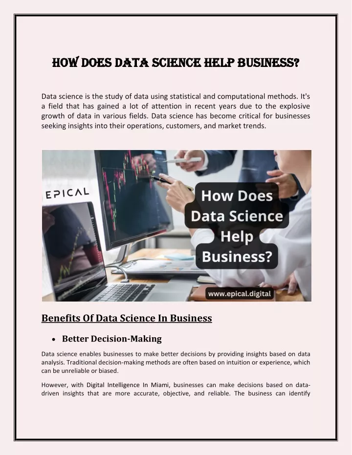 how does data science help business how does data