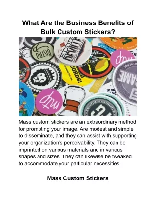 what are the business benefits of bulk custom