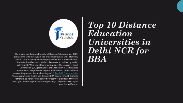 top 10 distance education universities in delhi ncr for bba