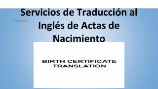 servicios de traducci n al ingl s de actas de nacimiento