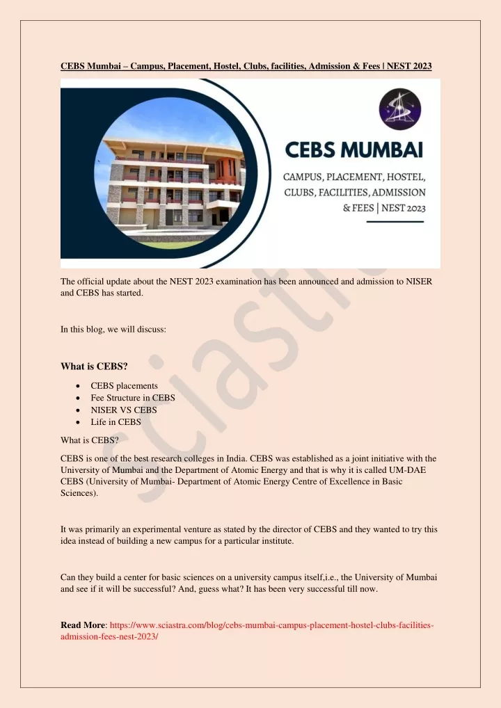 cebs mumbai campus placement hostel clubs