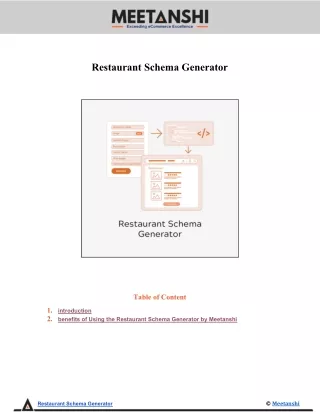 Restaurant Schema Generator