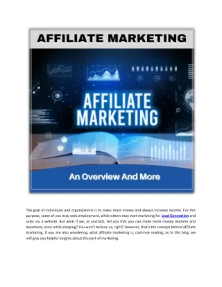 affiliate marketing_ an overview and more