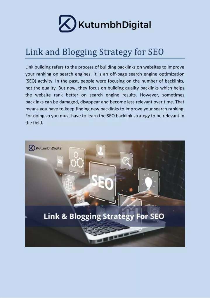 link and blogging strategy for seo