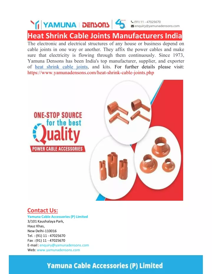 heat shrink cable joints manufacturers india