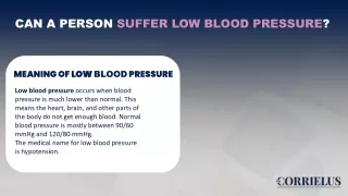 SUFFER LOW BLOOD PRESSURE ?