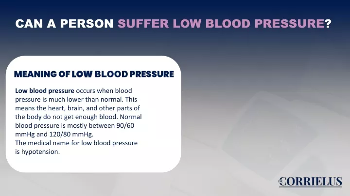 can a person suffer low blood pressure