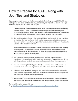how to prepare for gate along with job tips