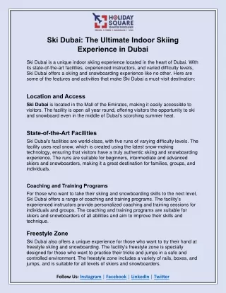 Ski Dubai: The Ultimate Indoor Skydiving Experience in Dubai