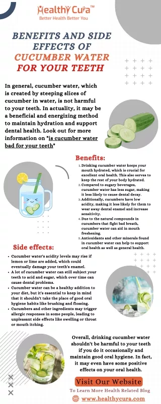 Benefits And Side Effects Of Cucumber Water For Your Teeth