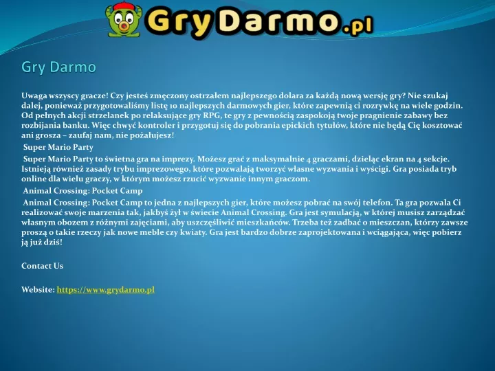 gry darmo