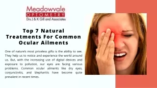 Top 7 Natural Treatments For Common Ocular Ailments
