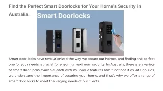 find the perfect smart doorlocks for your home