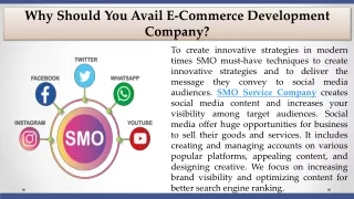 Why Should You Avail E-Commerce Development Company