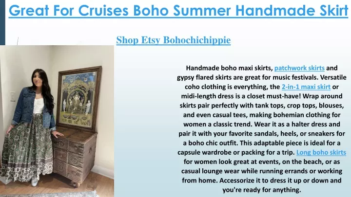 great for cruises boho summer handmade skirt