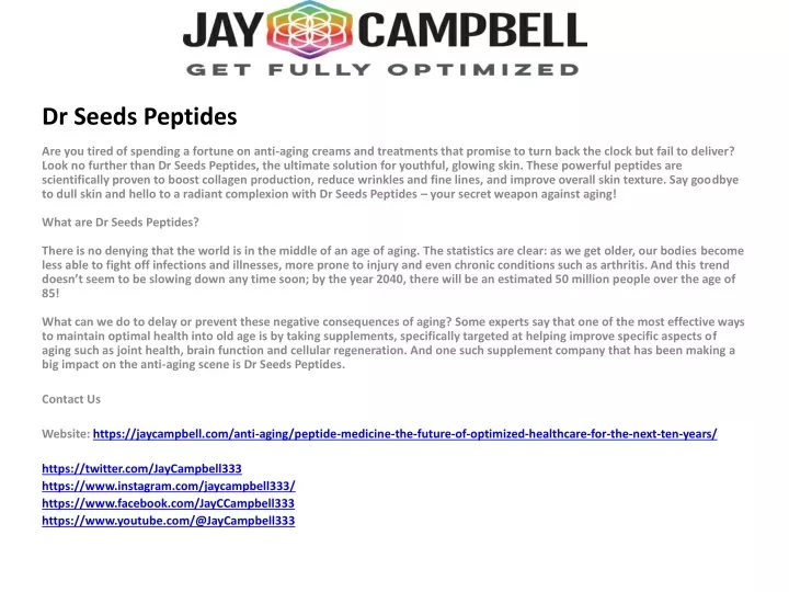 dr seeds peptides