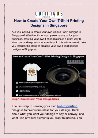 how to create your own t shirt printing designs