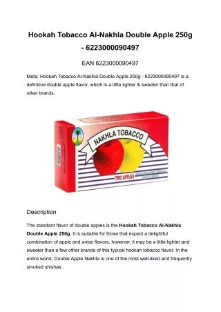 Hookah Tobacco Al-Nakhla Double Apple 250g